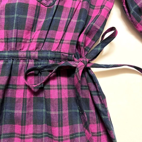 One Step Up Black + Fuchsia Plaid Long Top (Small) - Picture 4 of 7